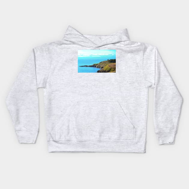 Four Hikers at Iceberg Point on Lopez Island Kids Hoodie by SeaChangeDesign